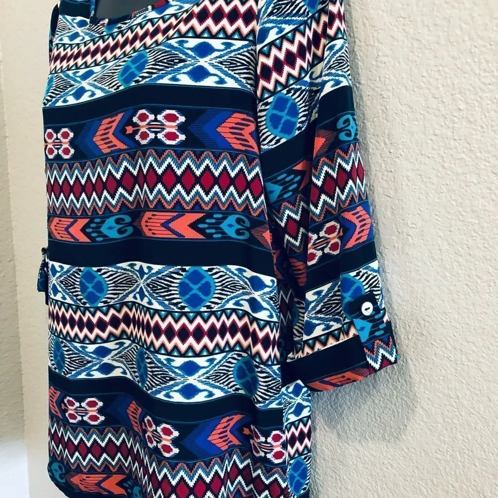 Fresh Tart Aztec Pattern Blouse S - Picture 2 of 3